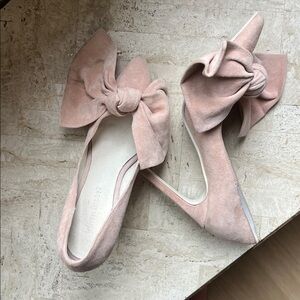 Jeffrey Campbell Pink Suede Heels with Bow